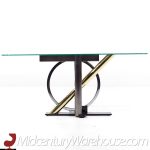 Kaizo Oto for Design Institute of America Postmodern Steel and Brass Console Table