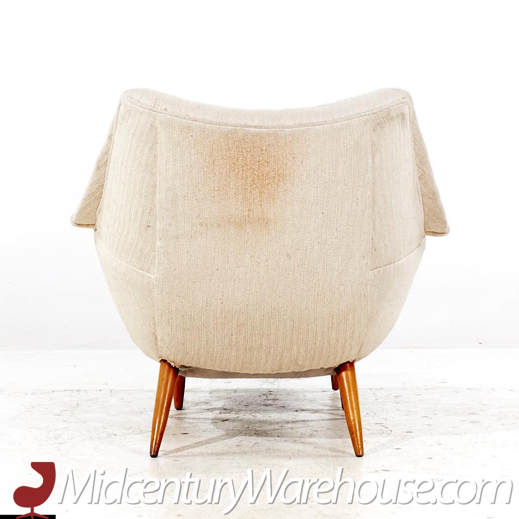 Lawrence Peabody for Selig Mid Century Holiday Lounge Chair with Ottoman