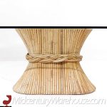 Mcguire Sheaf of Wheat Mid Century Rattan Dining Table
