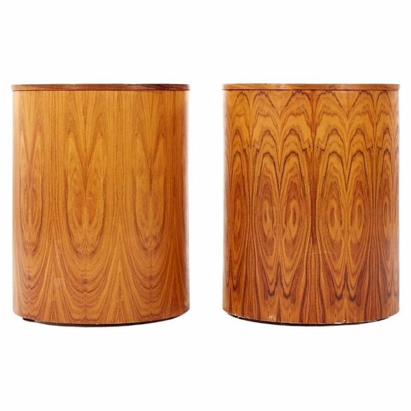 mid century danish rosewood half circle pedestals - pair