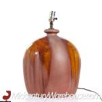 Mid Century Orange Drip Glaze Pottery Lamp