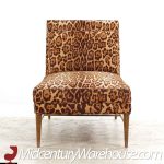 Paul Mccobb for Calvin Mid Century Walnut and Brass Chaise Lounge