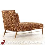 Paul Mccobb for Calvin Mid Century Walnut and Brass Chaise Lounge
