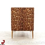 Paul Mccobb for Calvin Mid Century Walnut and Brass Chaise Lounge