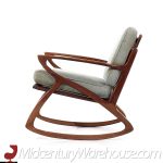 poul jensen style mid century walnut rocking chair
