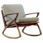 poul jensen style mid century walnut rocking chair