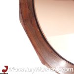 mid century danish rosewood octagonal wall mirror