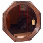 mid century danish rosewood octagonal wall mirror