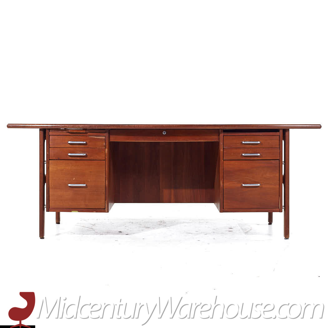 Mid Century Desk With Drawers, Mid Century Modern Desk, Wood Cherry Desk  With Drawers, Executive Desk,office Desk,custom Solid Wood Desk,mcm 