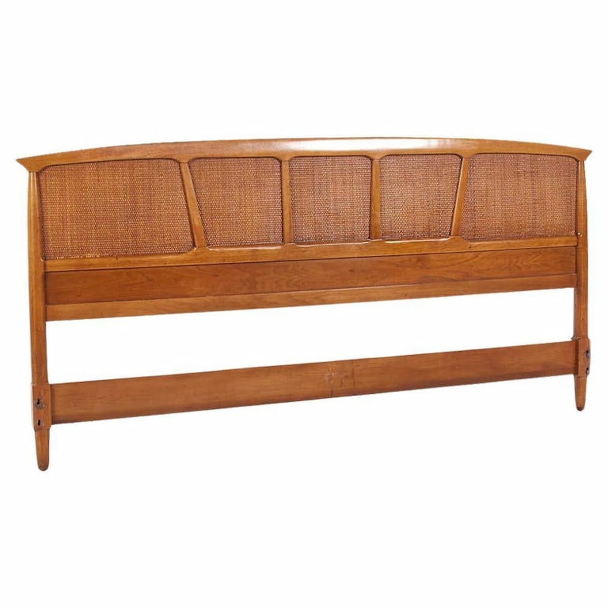 Tomlinson Sophisticate Mid Century Walnut and Cane King Headboard