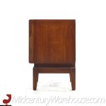 united walnut diamond nightstands - pair