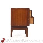 united walnut diamond nightstands - pair