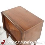 united walnut diamond nightstands - pair