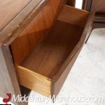 united walnut diamond nightstands - pair