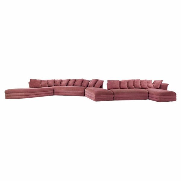 weiman preview style mid century 5 piece pink sectional sofa