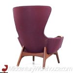 Adrian Pearsall for Craft Associates Mid Century 2231-c Walnut Wingback Lounge Chairs - Pair