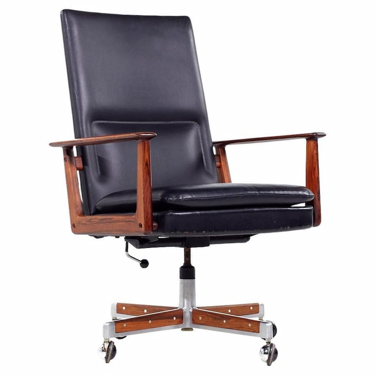 Arne Vodder for Sibast Mid Century Danish Rosewood Executive Desk Chair