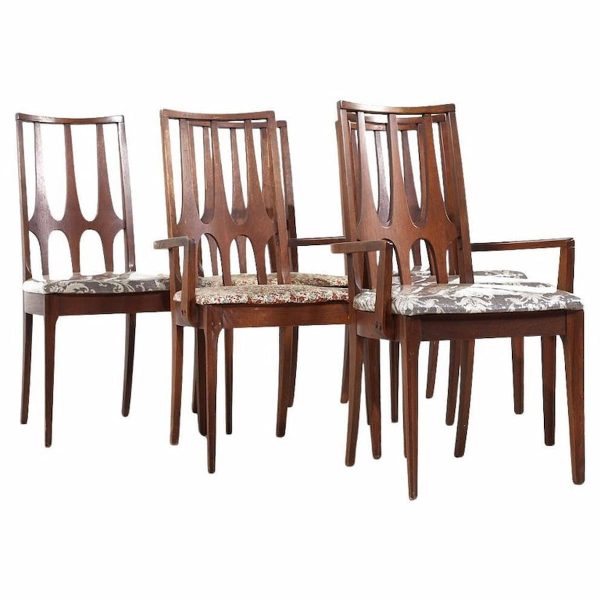 broyhill brasilia mid century walnut dining chairs - set of 6