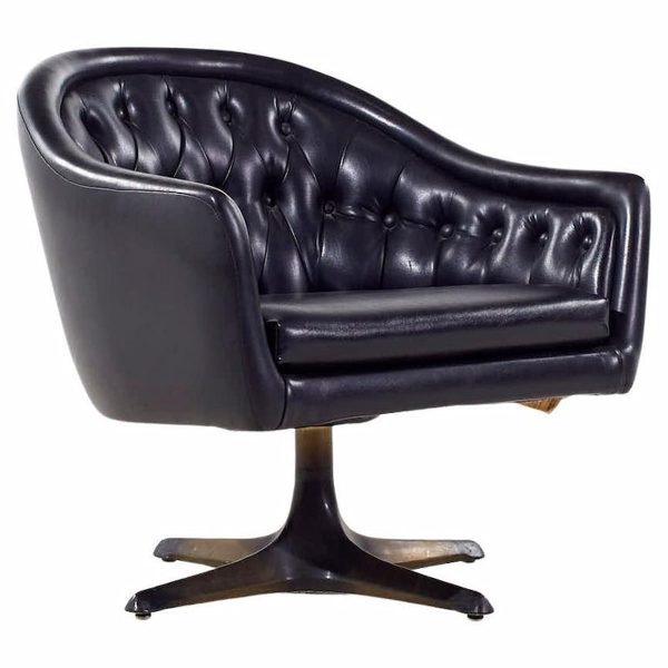 Chromcraft Mid Century Tufted Swivel Lounge Chair
