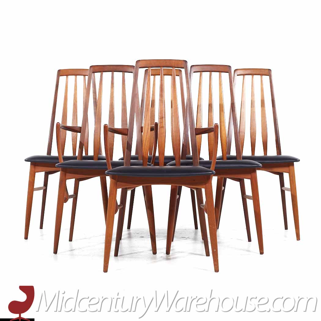 Niels Koefoed Eva Mid Century Danish Teak Dining Chairs - Set of 6