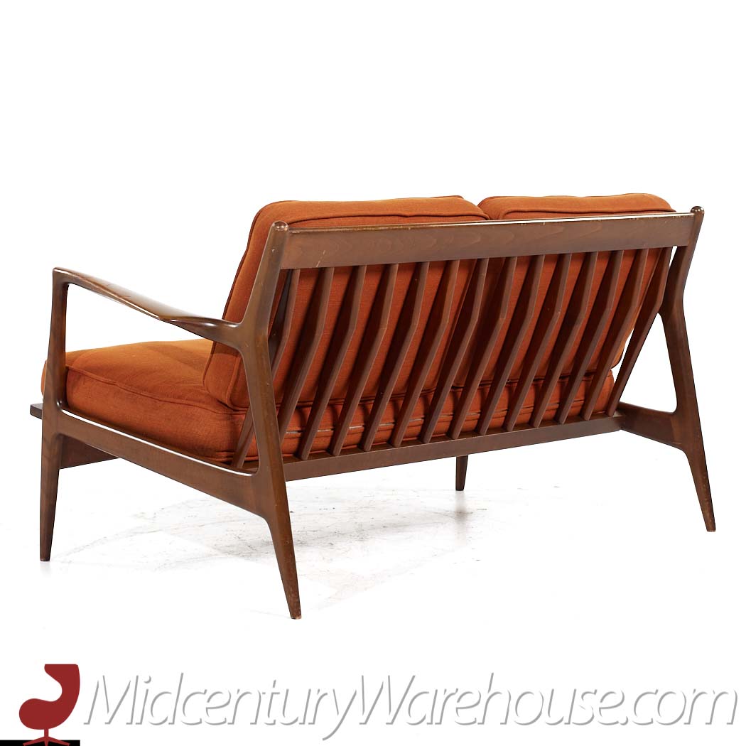 Kofod Larsen for Selig Mid Century Walnut Settee