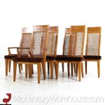 Lane Mid Century Burlwood Dining Chairs - Set of 8