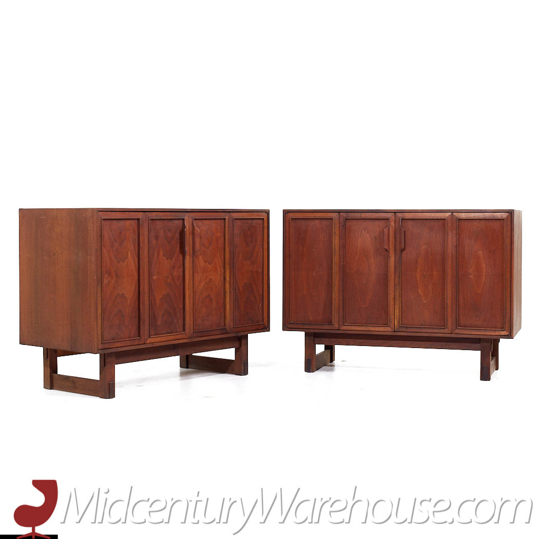 Lawrence Peabody for Nemschoff Mid Century Walnut Dresser Chests - Pair