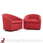 Milo Baughman for Thayer Coggin Mid Century Swivel Lounge Chairs - Pair