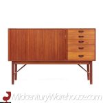 Peter Hvidt and Orla Molgaard-nielsen for Soborg Møbler Mid Century Danish Teak Tambour Door Credenza