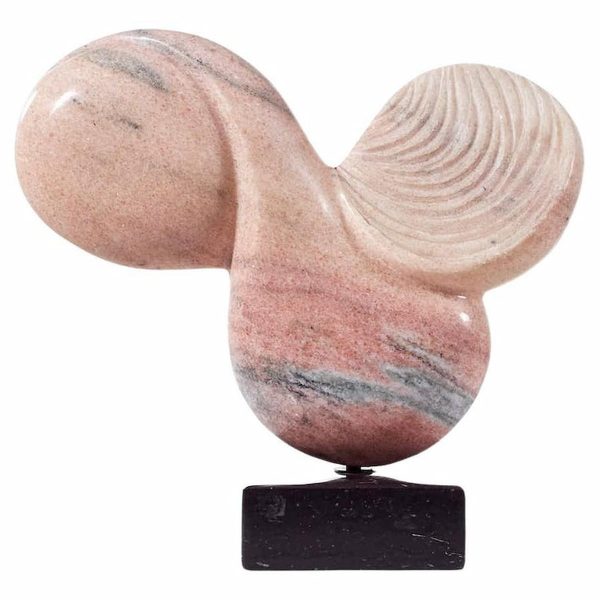 post modern abstract pink marble sculpture