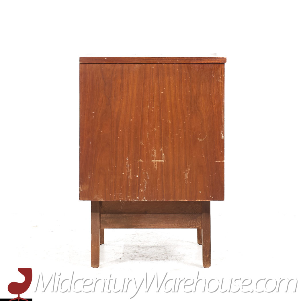 Young Manufacturing Mid Century Walnut Curved Nightstands - Pair