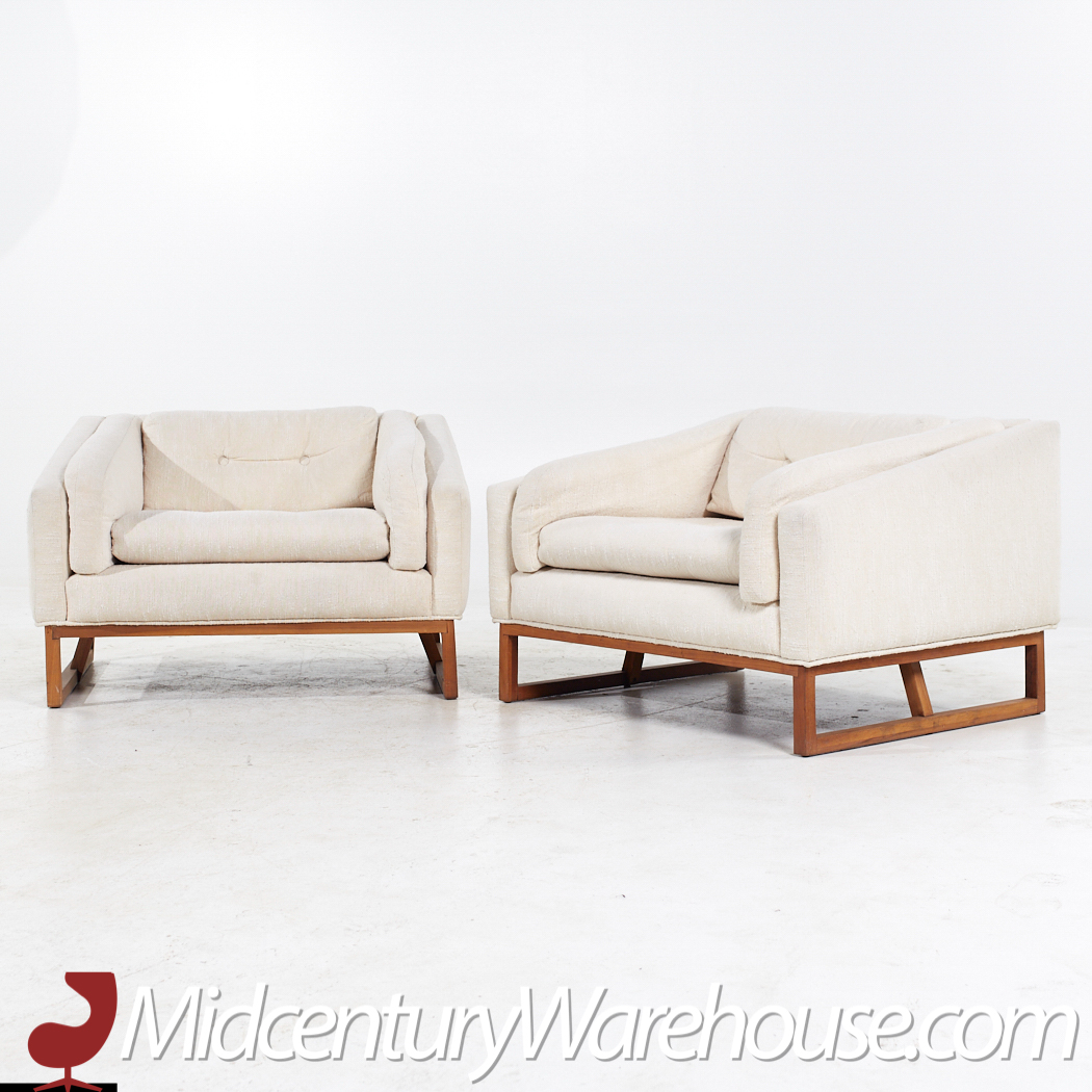 Adrian Pearsall for Craft Associates Mid Century Lounge Chairs - Pair
