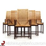 Century Furniture Mid Century Cane and Walnut Dining Chairs - Set of 6