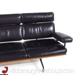 Charles and Ray Eames for Herman Miller Mid Century Es-108 Walnut and Leather Sofa