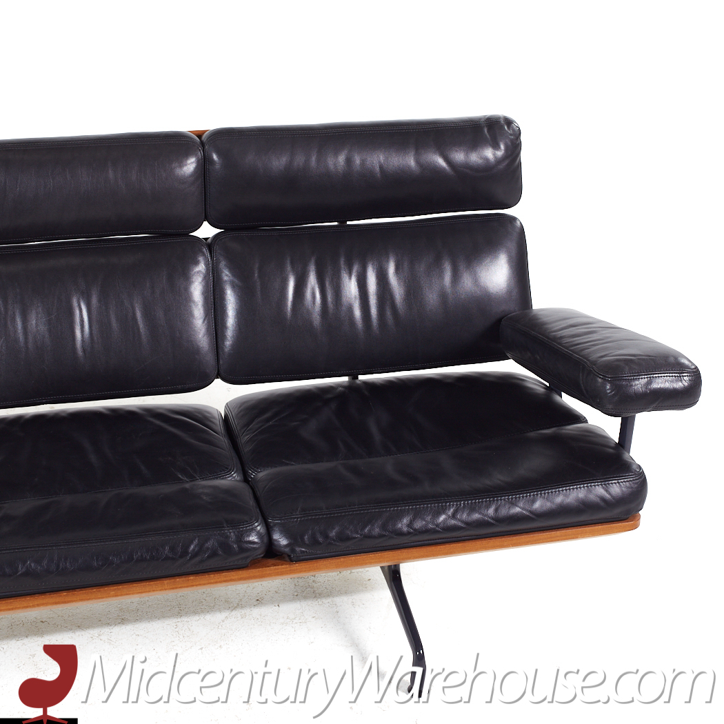 Charles and Ray Eames for Herman Miller Mid Century Es-108 Walnut and Leather Sofa
