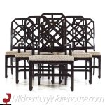 Dunbar Mid Century Lattice Back Dining Chairs - Set of 6