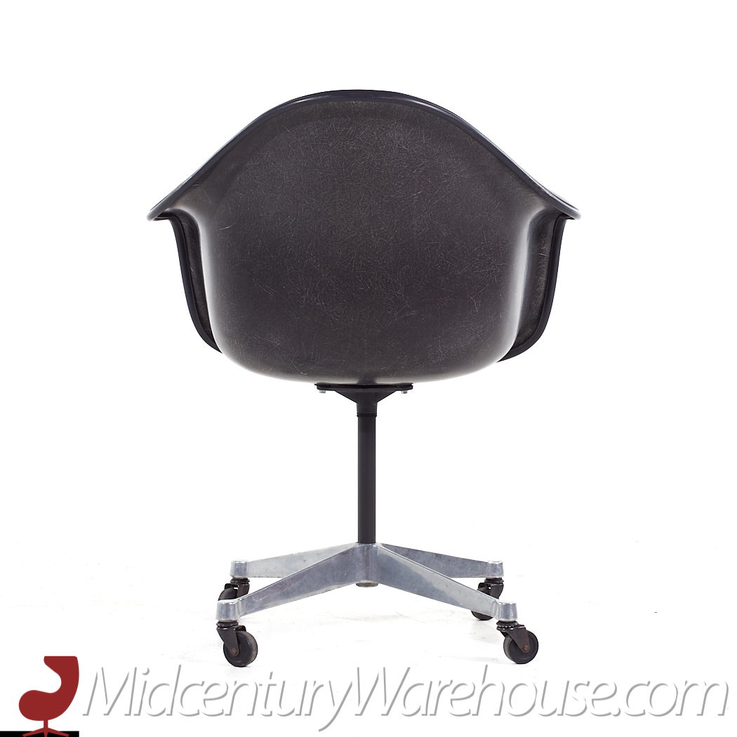 Eames for Herman Miller Mid Century Brown Padded Fiberglass Swivel Office Chair
