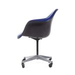 Eames for Herman Miller Mid Century Dark Blue Padded Fiberglass Swivel Office Chair