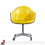 Eames for Herman Miller Mid Century Yellow Padded Fiberglass Swivel Office Chair