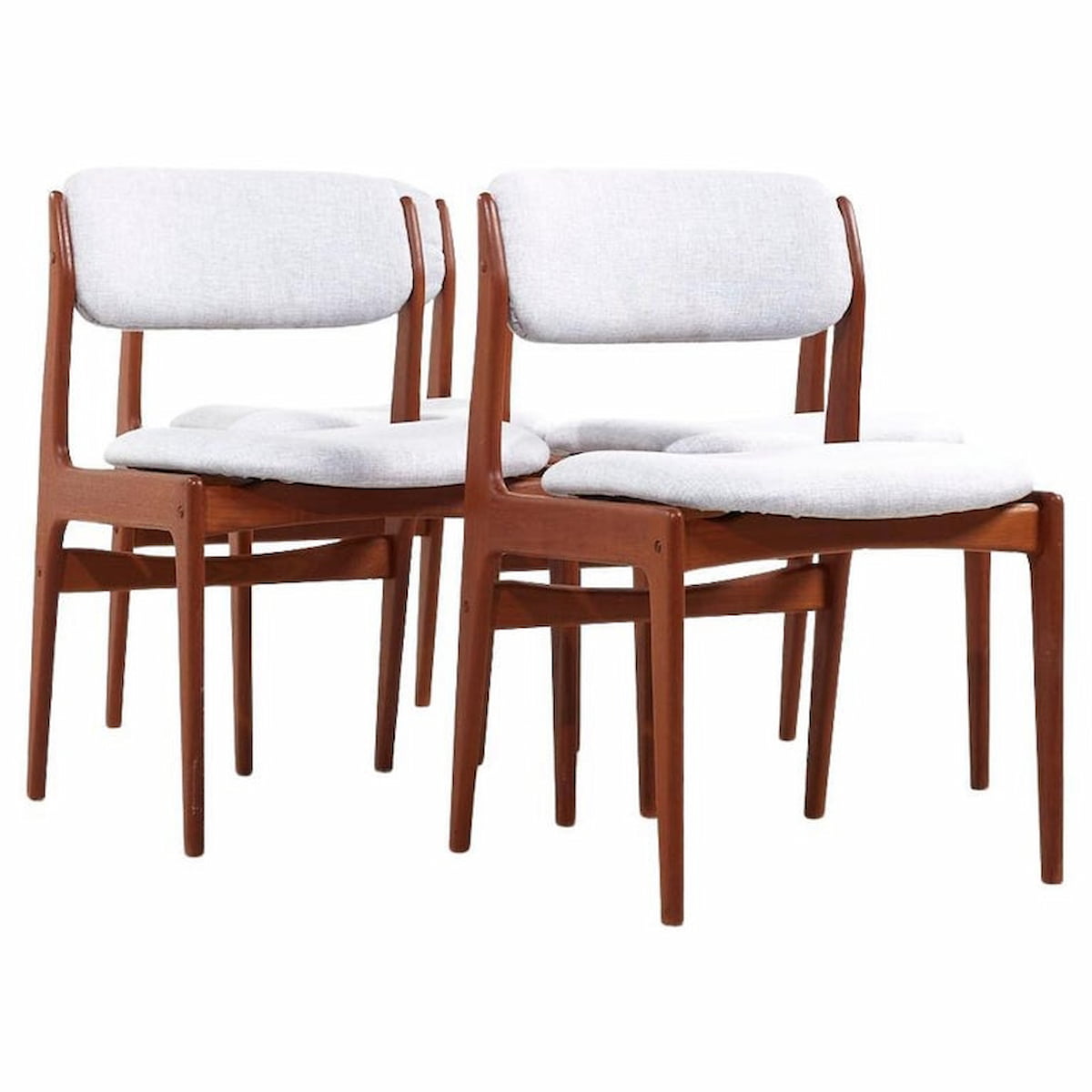Erik Buch Mid Century Danish Teak Dining Chairs - Set of 4