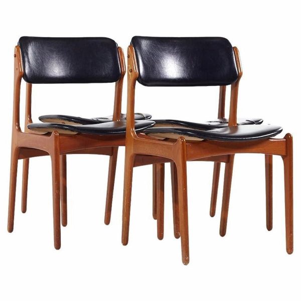 Erik Buch Model 49 Mid Century Danish Teak Chairs - Set of 4