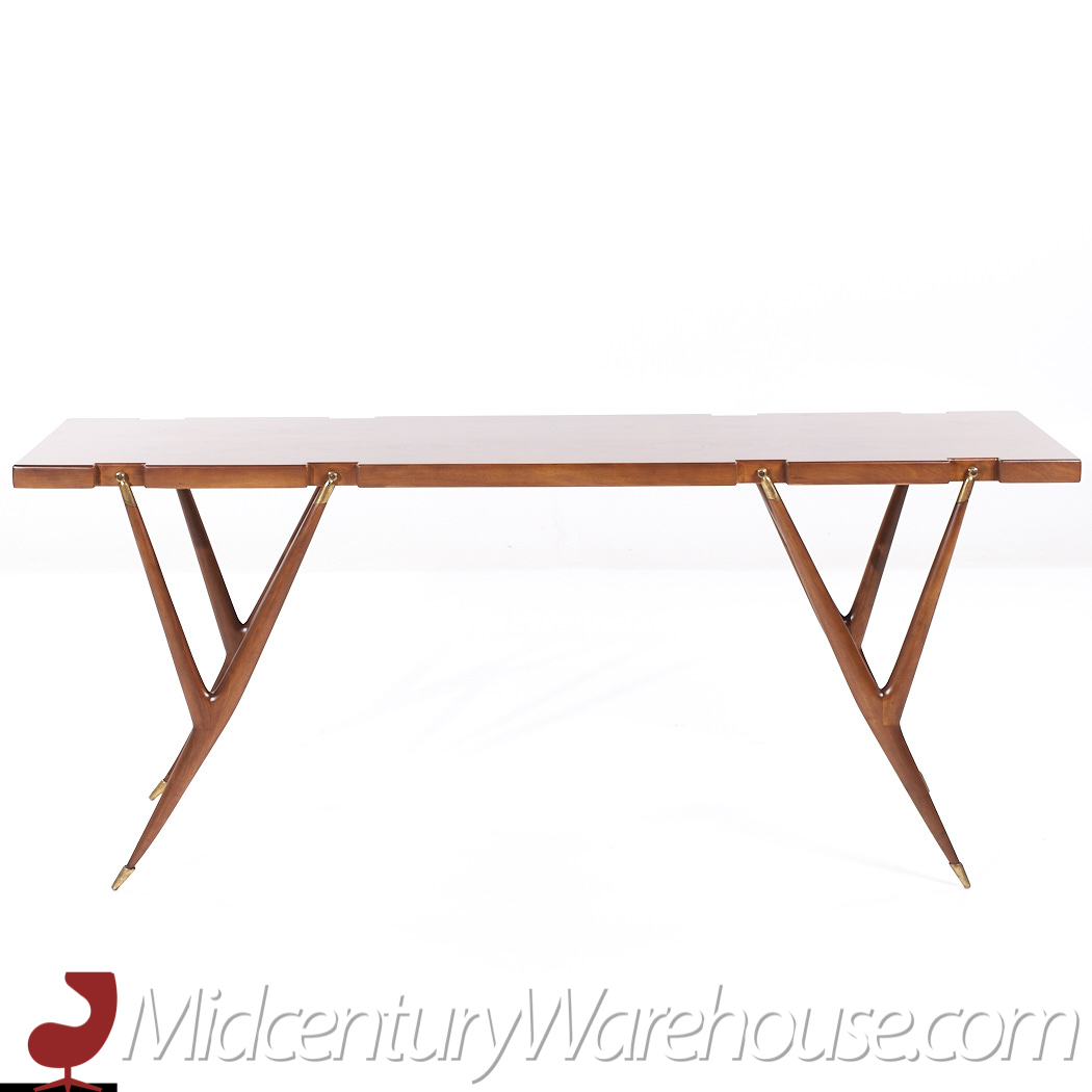 Ico Parisi for Singer and Sons Mid Century Walnut and Brass Console Table