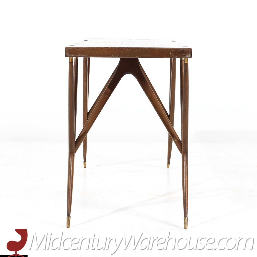 Ico Parisi for Singer and Sons Mid Century Walnut and Brass Console Table