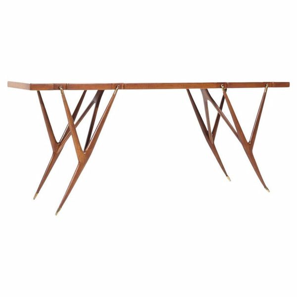 ico parisi for singer and sons mid century walnut and brass console table