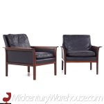 Knut Sæter for Vatne Møbler Mid Century Norway Rosewood Lounge Chairs - Pair