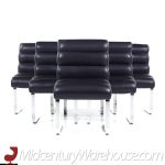 Mariani Lugano for Pace Mid Century Cantilever Chrome Dining Chairs - Set of 6
