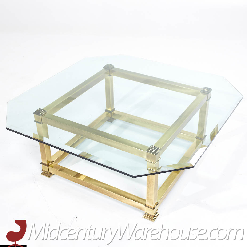 Mastercraft Mid Century Brass and Glass Coffee Table