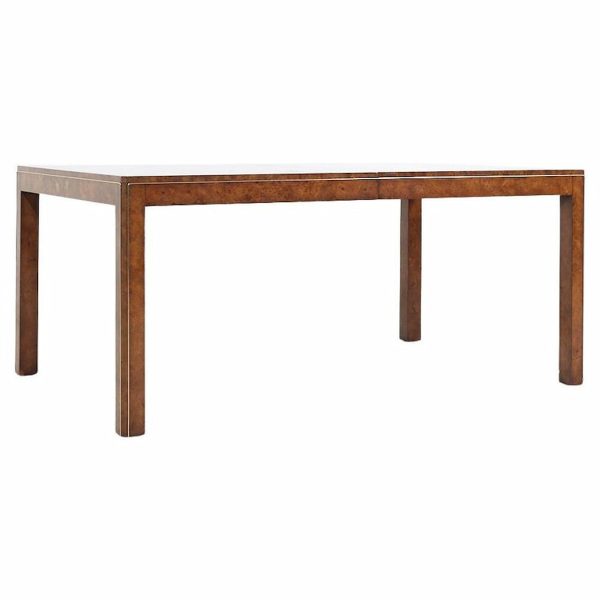 Mastercraft Mid Century Burlwood Expanding Dining Table with 2 Leaves