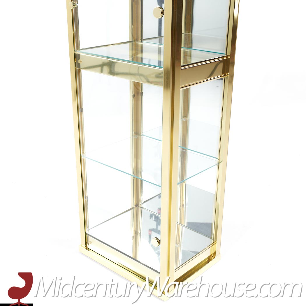 Mastercraft Style Mid Century Brass and Glass Display Case