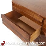 Merton Gershun for American of Martinsville Mid Century Walnut 6-drawer Lowboy Dresser
